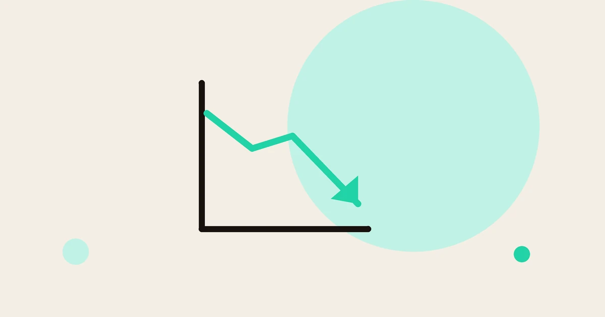 Flat illustration of a falling line chart representing search traffic.