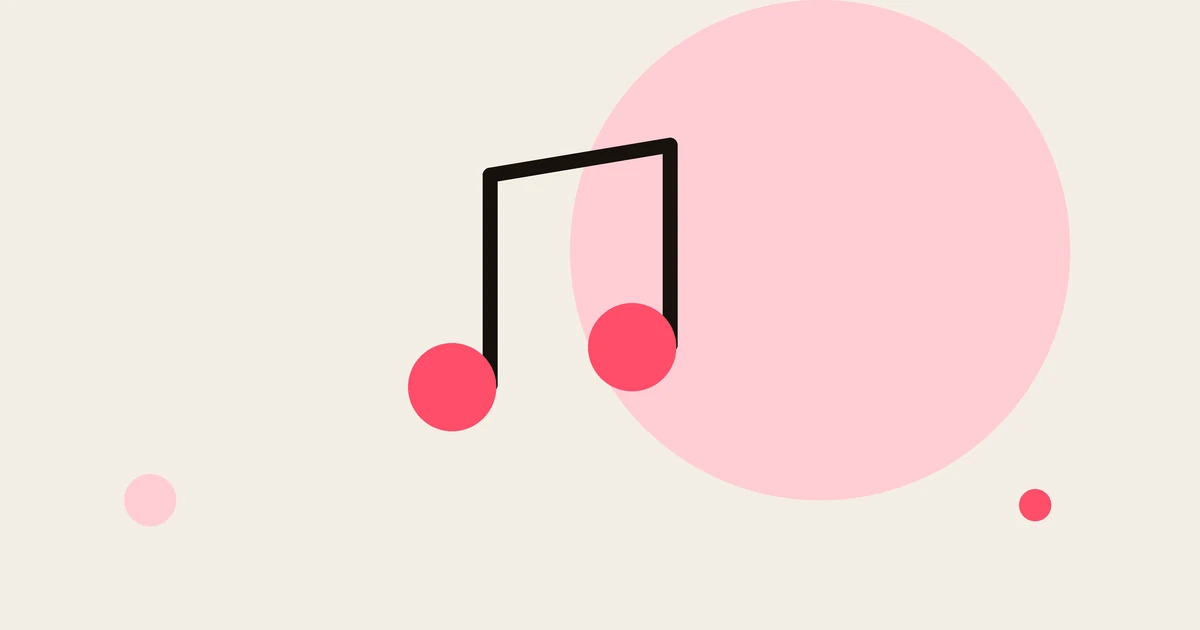 Flat illustration of a music note.