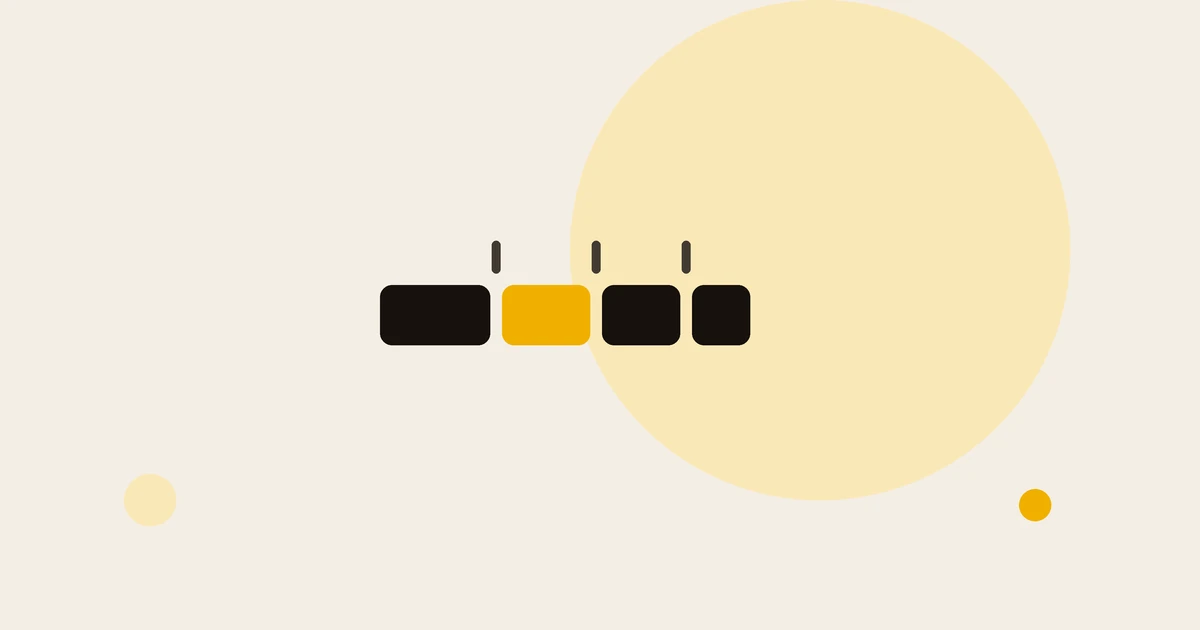 Flat illustration of a segmented progress bar with one segment highlighted.