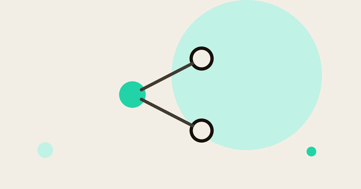 Flat illustration of a share icon, representing sending a new video to friends and family.
