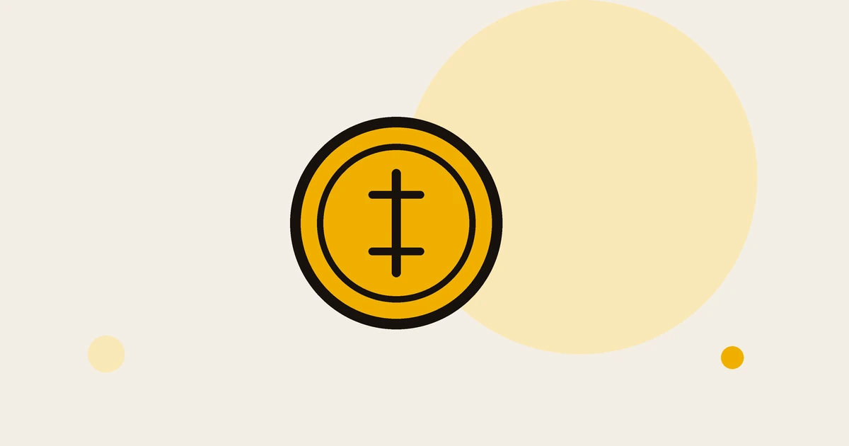 Flat illustration of a coin, for an article about losing YouTube monetisation.