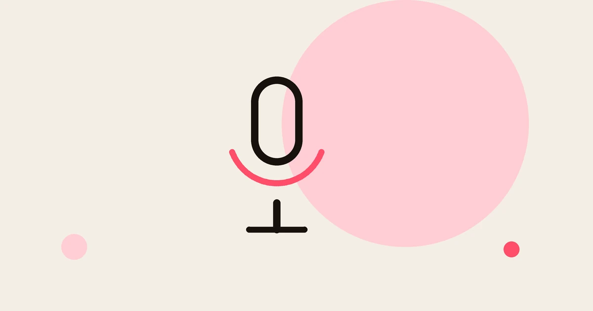 Flat illustration of a microphone.