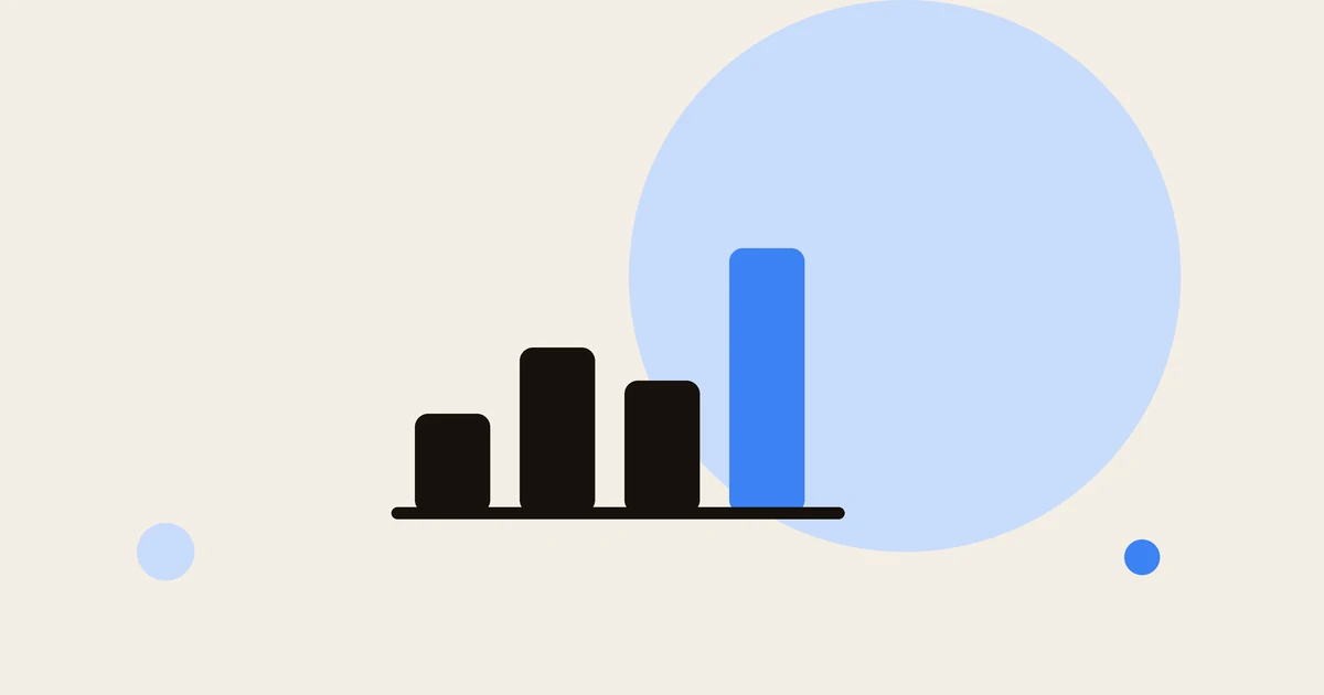 Flat illustration of a bar chart.