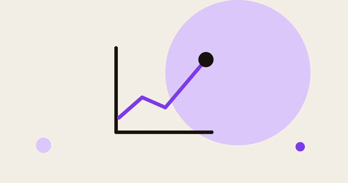 Flat illustration of a line chart.