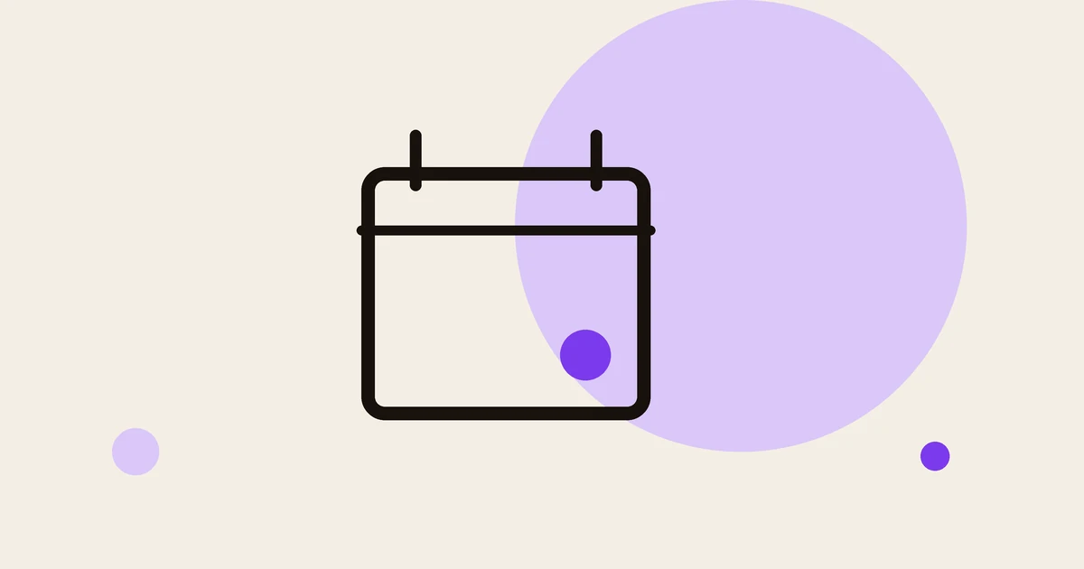 Flat illustration of a calendar with a single day marked.