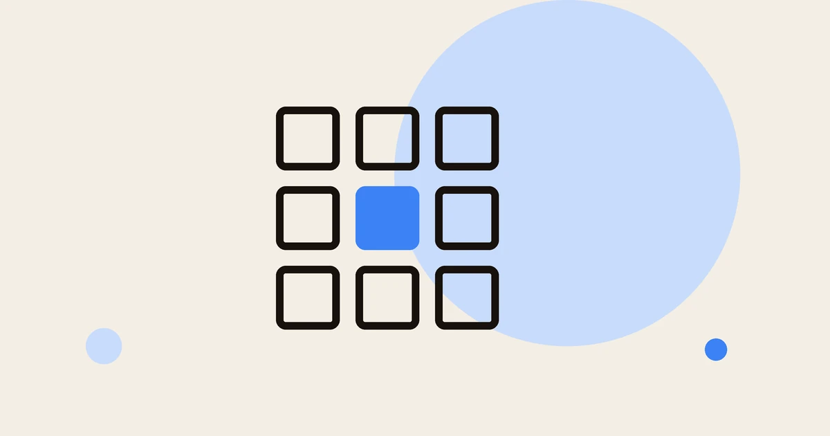 Flat illustration of a three by three grid.