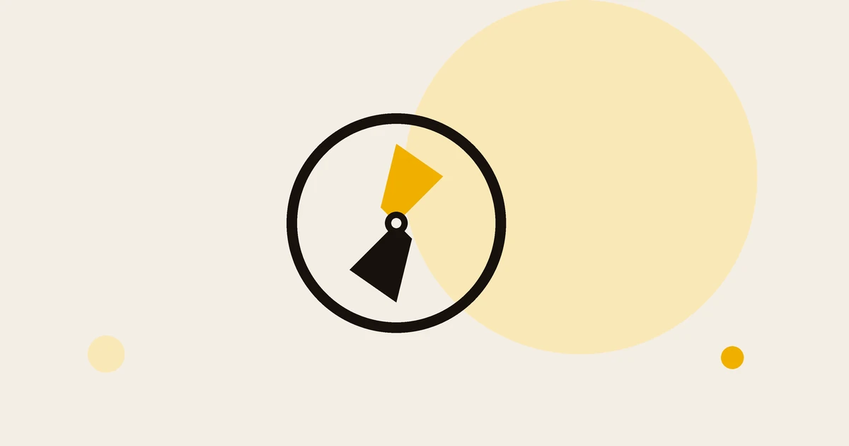 Flat illustration of a compass.