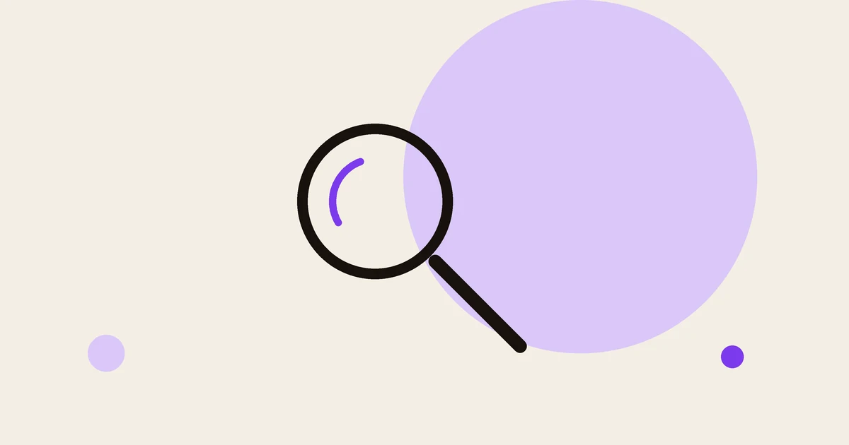Flat illustration of a magnifying glass.