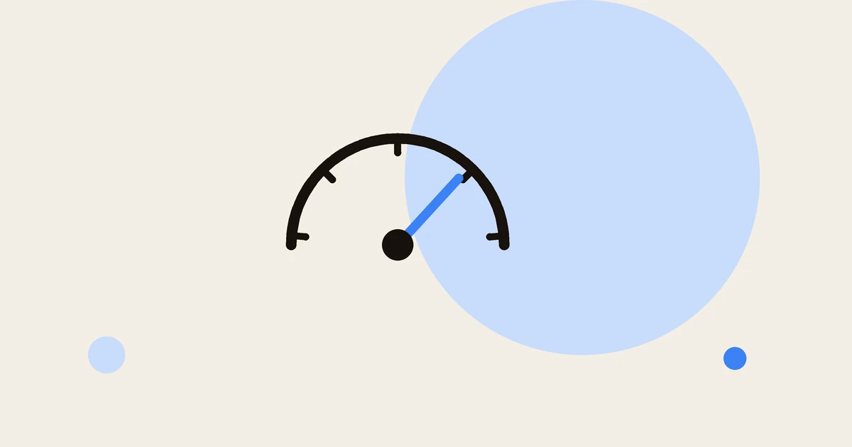 Flat illustration of a gauge dial.