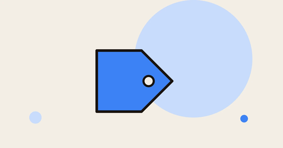 Flat illustration of a price tag.